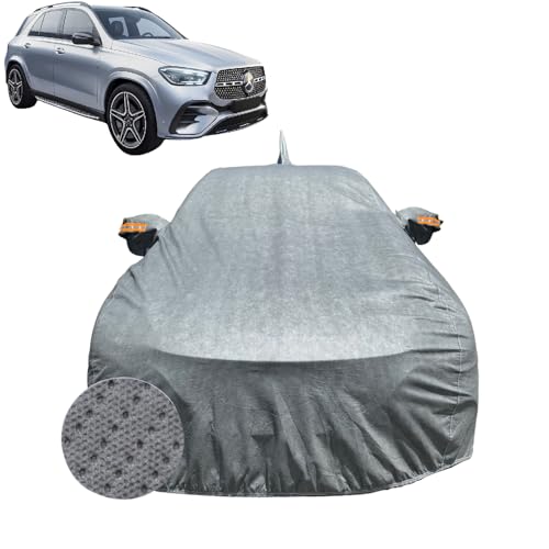 Image of Car Cover for Mercedes-Benz GLE 300 (2020-2026) | 100% Waterproof Cover with Reflective Mirror Pockets | Dustproof, Scratchproof, Heatproof GLE 300 Car Cover |Soft Cotton Lining| Grey