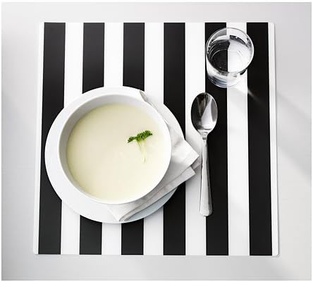 Placemats for tabel, placemats for round table / striped, black/white