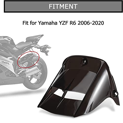 Image of Motorcycle Rear Mudguard - Mudguard Tire Hugger Dashboard Dirtboard Catch Bumper Frame Water Shield Splash Dirt Mud Guard Apron Flares Cover Trim for YZF R6 600 2006-2024, Black