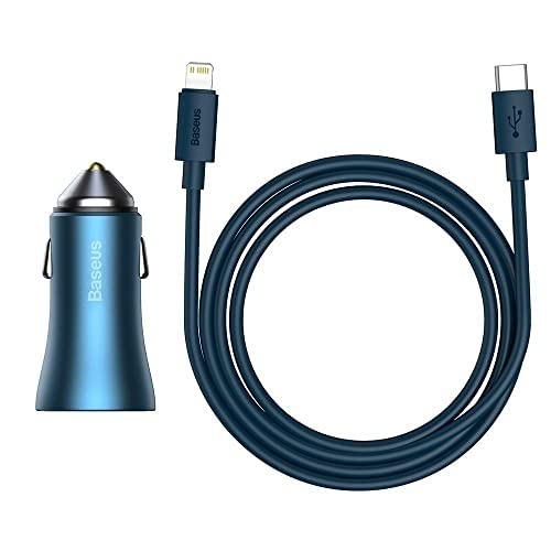 Kit Carregador Veicular Baseus 40w Usb-c Turbo+cabo iPhone