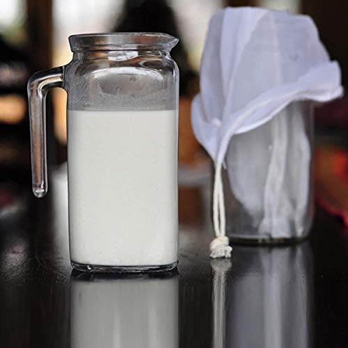 Leroro® 2-Pcs Reusable Nut Milk Bag, Almond Milk, Cold Brew Coffee Tea Filter,Food Strainer,Mesh Nylon Cheesecloth,Reusable Drawstring Straining Brew In A Bag(Large,10 X 12 Inches) #TOP6