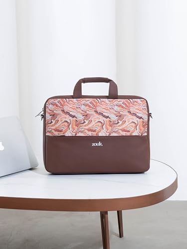 Image of ZOUK Arin Laptop Bag | Slim & Stylish Laptop Bag for Women Office Use | Fits 15.6+ Inch Laptop | Padded Compartment Fits up to 17 Inch Laptop | Water-Resistant | Lightweight