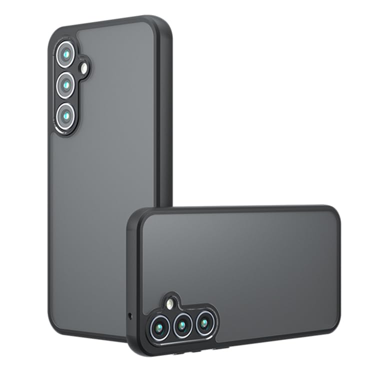Image of Matte PC+TPU Phone Case for Samsung GalaxyS23 FE, Black | Anti-Fingerprint, 2.4m Drop Protection, Airbag Corners, Skin-Friendly Feel, Camera Protection