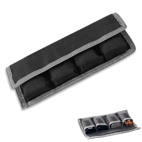 YKEBVPW Camera Battery Case Pouch Holder Storage Organizer Bag for AA/AAA Batteries Lithium Ion Cells and 4 Keeper Slots Fits LP-E6 EN-EL15 NP-FW50 NP-F550 and More Compact Travel Cases (Gray)