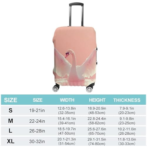Swan Flapping Its Wings Travel Luggage Cover for Suitcase 19-32 Inches Elastic Washable Baggage Protector2