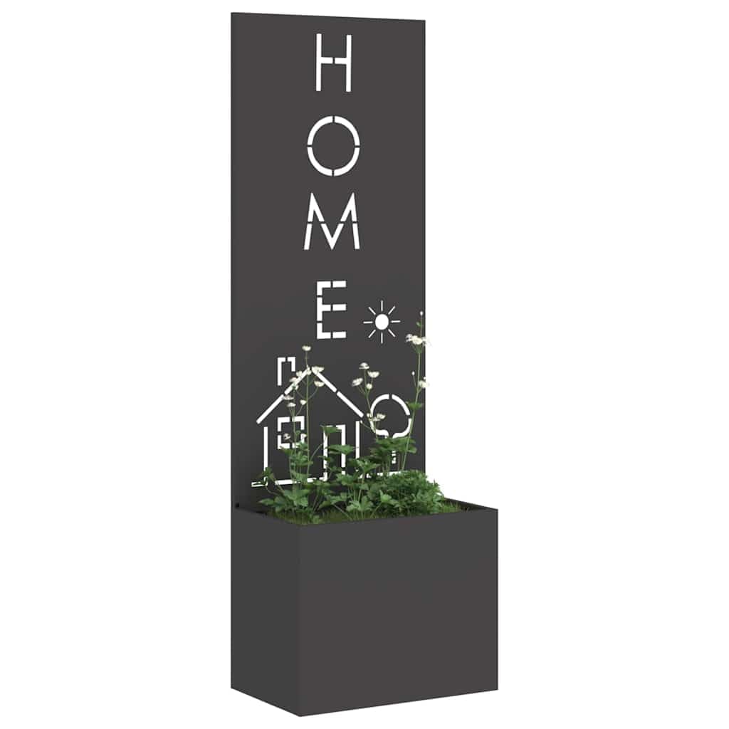 Tomostar Jardinière avec Brise Vue, Bac à Fleurs Lit de Jardin Surélevé Fretwork Noir 50 x 140 cm