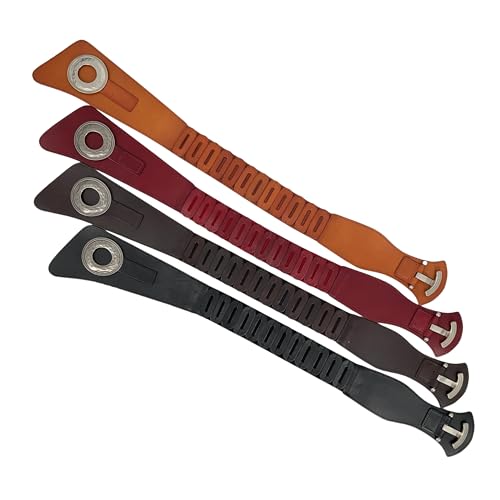 Wide Vintage Full Grain Leather Elastic Corset Concho Boho Belt4