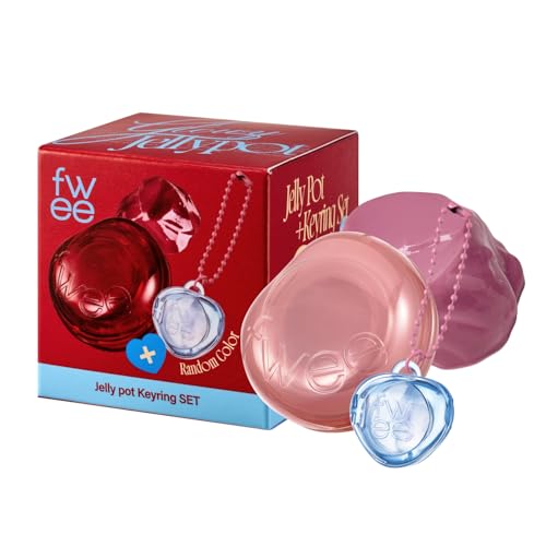fwee Glowy Jelly Pot + Keychain SET | Dewy Jelly Lip & Blush Color, Tinted Glow Jelly Balm, Dewy Buildable Finish – Milky (Creamy Pink) | 0.14 oz