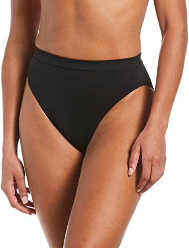 NIKE Women's High Waist Bottom Bikini, Womens, NESSB347-001, Black, XS