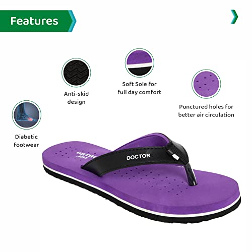 Image of ORTHO JOY Extra soft women's orthopaedic comfort fit slippers for women's daily use