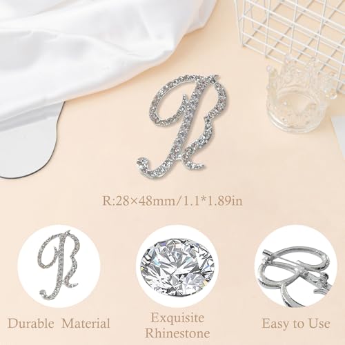 Image of Rhinestone Initial Brooch Pin for Women, Alphabet Gold Letter Brooch A-Z with Crystal, Metal Pin for Hat Bag Dress Suit Accessory for Men