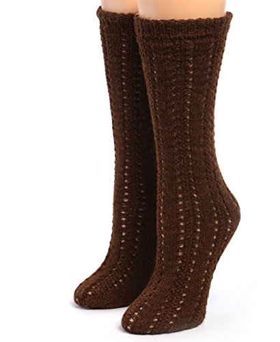 WARRIOR ALPACA SOCKS - Women's Reversible Hand Knit 100% Alpaca Wool Socks - Crew Height2