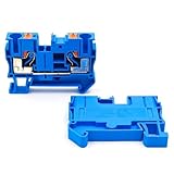 50Pcs PT 6 Spring Terminal Block 6mm DIN Rail Secure Electrical Connections Industrial Use(PT-6-50 PCS-Blue)