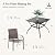 HERA'S HOUSE Patio Table and Chairs for 4, 5 Pieces Outdoor Deck Dining Sets, Square Metal Table Set with Chairs for Lawn Garden Backyard, Brown