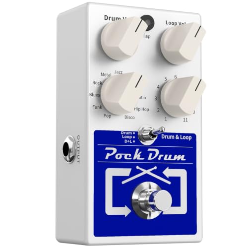 Qqmora Ammoon PockDrum Drum & Loop Guitar Effect Pedal with 3 Modes for Musicians, Electric Guitarists, and Performers - Compact 11 Drum Styles - Durable Metal Construction