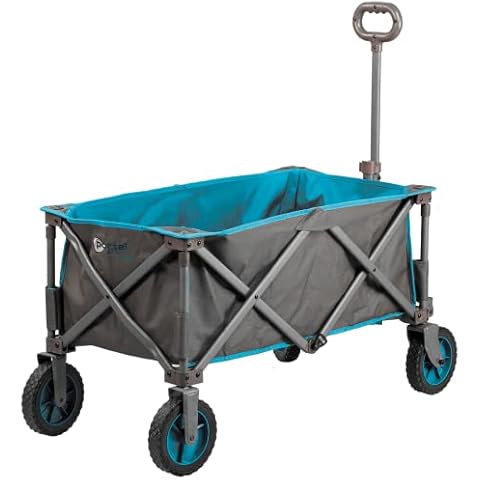 Portal Outdoors Collapsible Folding Trolley Cart with Removable Lining, Excellent Festival Wagon, Beach Cart, Portable Camping Trolley Heavy Duty Supports 80KG Max (Blue) Cover