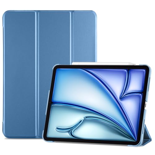 ProCase Smart Case for iPad Air 11-inch M4 (2026, 8th Gen) / M3 (2025) / M2 (2024) & 10.9 Inch iPad Air 5th (2022) & 4th (2020) – Protective Hard Back Cover with Auto Sleep/Wake - Blue