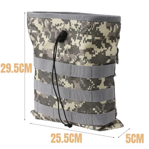 Gexgune Molle System Tactical Molle Dump Magazine Pouch Hunting Recovery Bag Drop Pouch Military Accessories (ACU) - Image 2