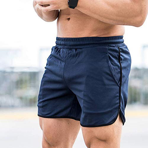 KKmoon Calções de ginástica masculinos de secagem rápida para ginástica calções de praia para relaxa