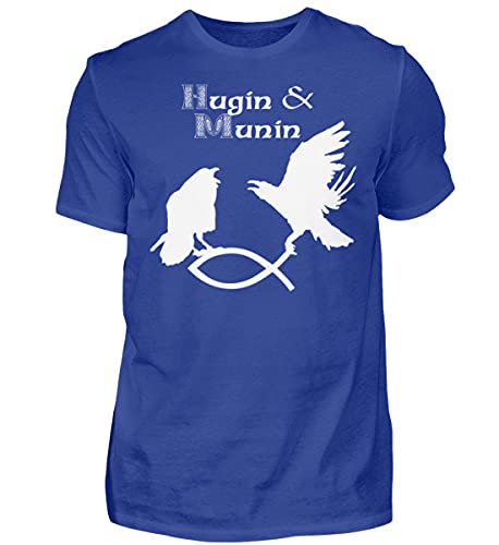 T-shirt pour homme bleu Hugin & Munin Large idéal pour vos sorties décontractées