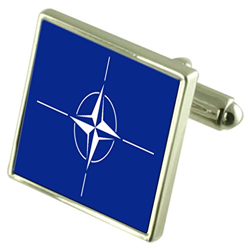 Gemelos de la OTAN con bandera para trajes de gala y eventos oficiales