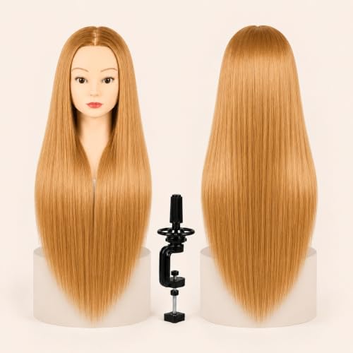 Cabeza de prácticas para peinados y cosmetología con cabello largo de 60cm
