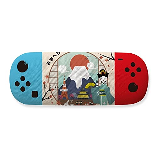 Étui de rangement pour lunettes motif volcan japonais en simili cuir rigide