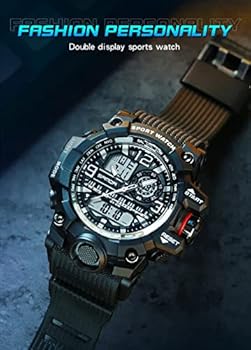 AIMES Mannen Horloges Sport Outdoor Waterdichte Militaire Horloge Analoge Digitale Sport Horloge Elektronische Tactische Leger Horloges voor Mannen Datum Multifunctionele LED Alarm Stopwatch, Zilver, Digitaal