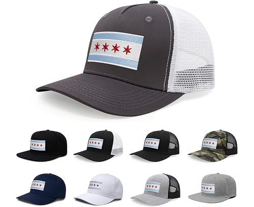 Image of International Tie City Hat for Men and Women, Adjustable Snapback Trucker Baseball Cap with Embroidered Patch