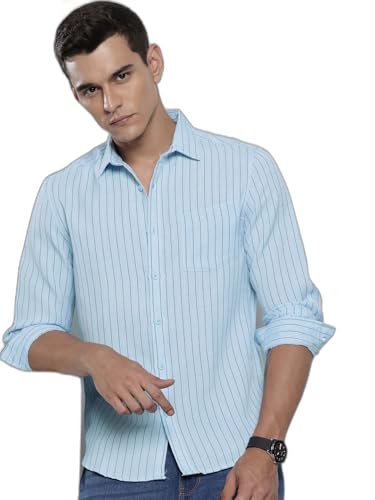 Image of The Indian Garage Co Men's Slim Fit Casual Striped Shirt