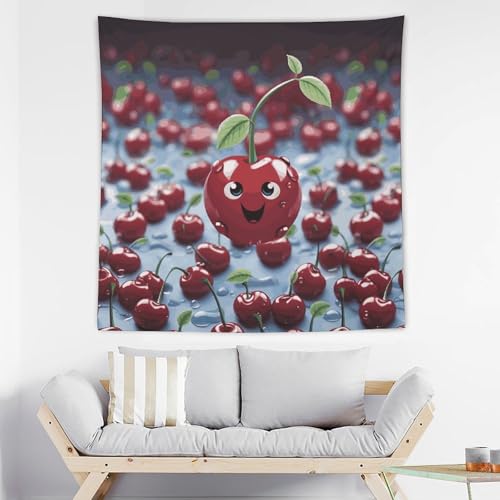 Tapisserie murale cerises dessin animé décoration de chambre BTCOWZRV