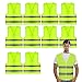 Chaleco Reflectante,10 PCS Chaleco de Seguridad,Chaleco de Seguridad de Alta Visibilidad,Amarillo Fluorescente,para Correr Moto Bicicleta de Seguridad Unisex