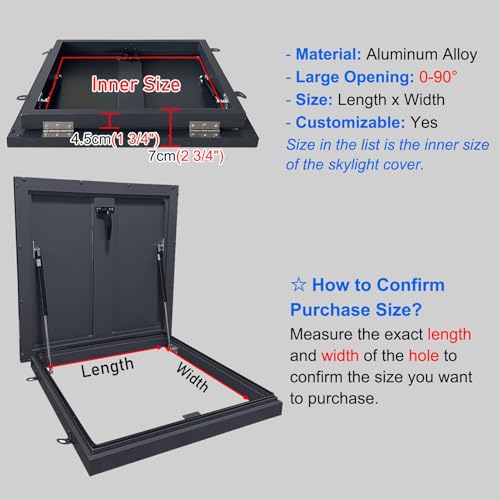Escotilla de techo impermeable y tragaluz rectangular para mantenimiento seguro de áticos 3