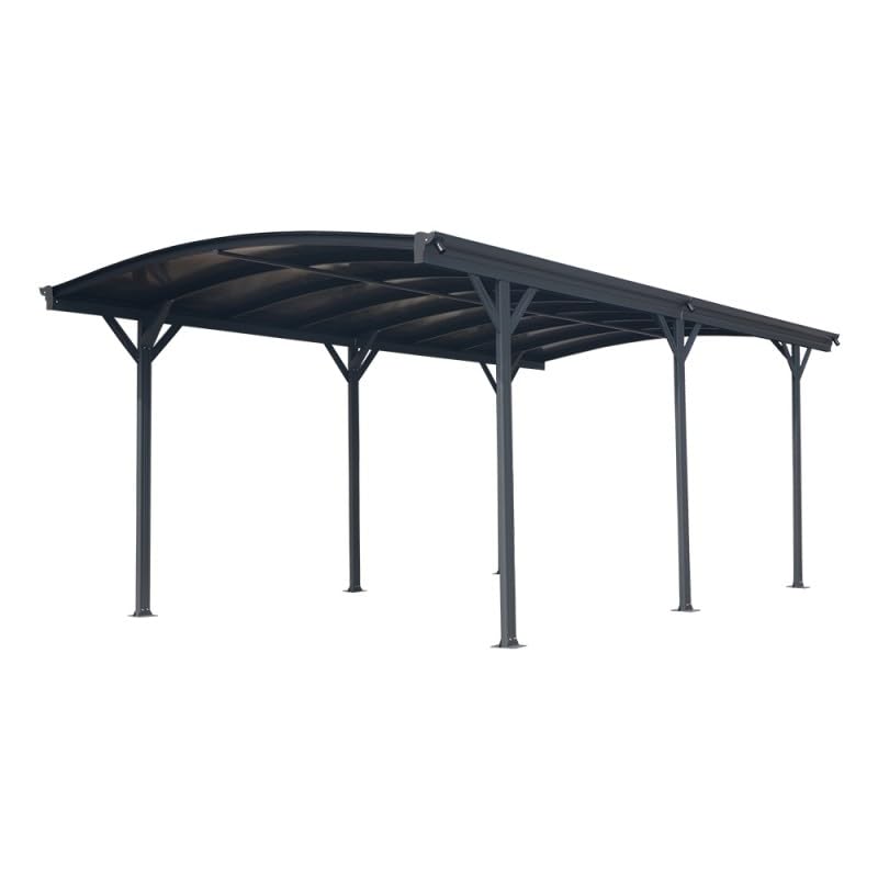 X-Metal Carport Autoportant en Aluminium et Polycarbonate 17,28m² | Protection Véhicule Anti-UV et Intempéries | Gris Anthracite avec Kit d'ancrage Inclus | Robuste...