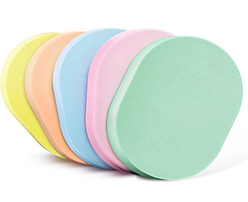 VNDEFUL 5Pcs Colorful Oval Sponge Facial Washing Cleansing Pads, Wash Face Sponge Facial Cleansing Fashion Makeup Tools