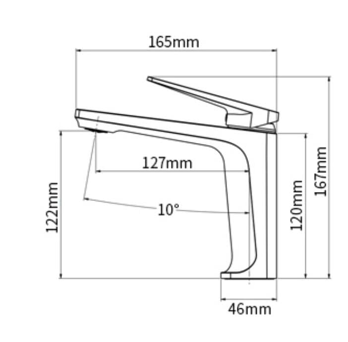 Mitigeur de salle de bain noir et or brossé pour lavabo moderne