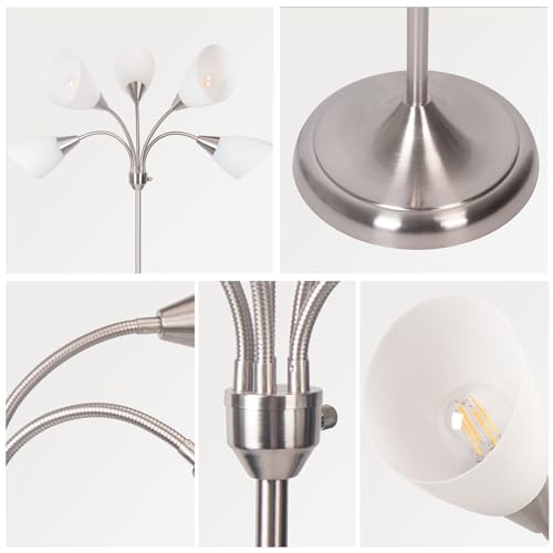 Lampe moderne écran-lampe réglable et structure en métal noir mat - 4