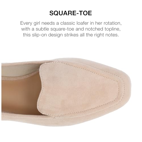 Image of Journee Womens Suede Loafer Flat Square Toe Noticed Topline Padded Block Heel - Tullie Casual Dress Shoe