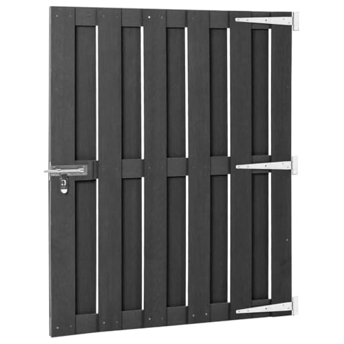 CLALER Garden Security Gate WPC, für Stabmattenzaun, Tor, Hoftor, inkl, mit WPC-Gartentor, Gleitverschluss und Scharnier (100 x 112 cm)