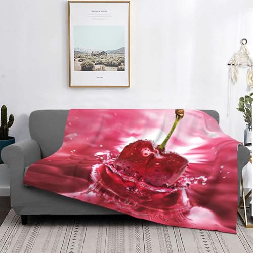 Couverture légère cerises anti-coup de froid pour canapé et lit
