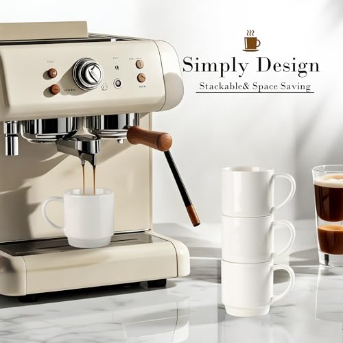 Set de 12 mugs apilables de cerámica GBhome 11 oz miniatura 5