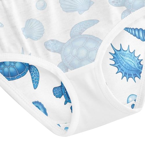 Girls' Underwear, Blue Sea Turtles Toddler Girl Panties, Girls' Cotton Brief Underwear, 2T–8 Years4