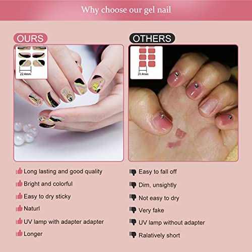 Dukasou Semi Cured Gel Nail Strips, 28Pcs Nude Gel Nail Strips With Uv/Led Light, Long Lasting Gel Nail Stickers Full Nail Wraps For Women Girls Kids Diy Decorations Birthday Party Favor Gifts, Includes Prep Pads, Nail File & Wood Stick #TOP3