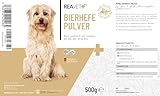 ReaVET Bierhefe Pulver für Hunde & Katzen – Reines Naturprodukt für glänzendes Fell & Vitale Haut – Reich an Biotin, B-Vitaminen, Natürliche Unterstützung bei Fellwechsel & stumpfem Fell I 500g
