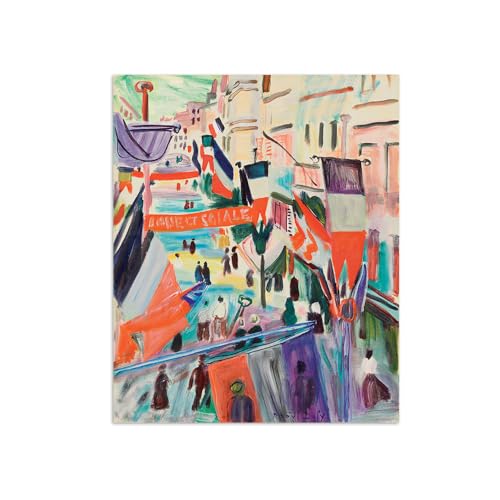 Affiche Raoul Dufy 14 juillet au Havre tableau décoration murale salon 95x80cm