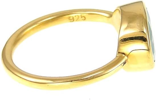 Stacking Rings 925 sterling Silver band for girls chalcedony 10x12mm