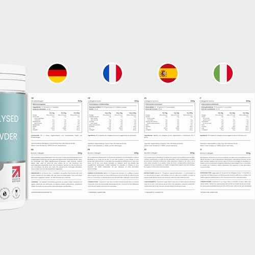Peptide De Collagene Hydrolysé 500g, 50 Portions. Collagene Hydrolisé en Poudre, Peptides de Collagène Type 1 et 3 Pour Musculation et Sport, Collagene a Boire - VitaBright Collagen/Collagene Bovin – Image 3