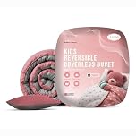 SleepyNights 7.5 Tog Reversible 120 x 150cm Cot Bed Coverless Duvet & Pillow Set Anti Allergy Toddler Comfort Baby Quilt - Pink Grey