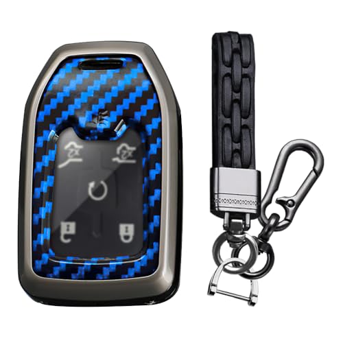 Coque de clé Chevrolet Tahoe et GMC Terrain Yukon étui motif carbone 6 boutons