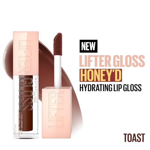 Image of Maybelline New York Lifter Gloss Hydrating Lip Gloss, Toast | Gloss Hydrating Honey'd Lip Gloss with Hyaluronic Acid